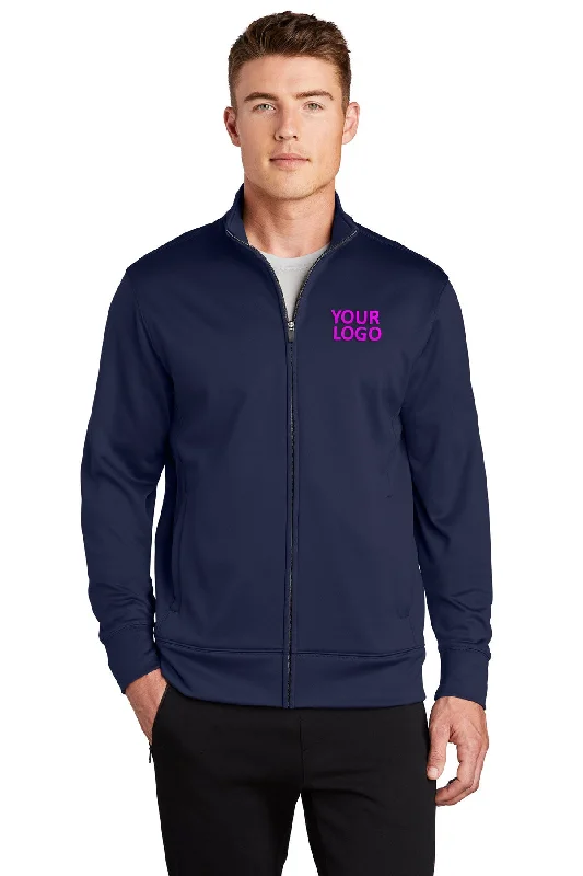 Blue Jackets for Classic -Jackets for music festivals-Sport-Tek Sport-Wick Fleece Branded Full-Zip Jackets, Navy