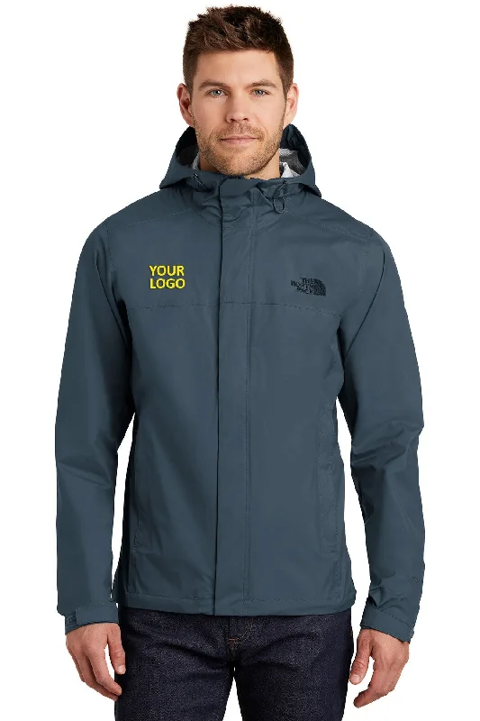 Anniversary Jackets for Special -Jackets with denim fabric-North Face DryVent Rain Jacket Shady Blue