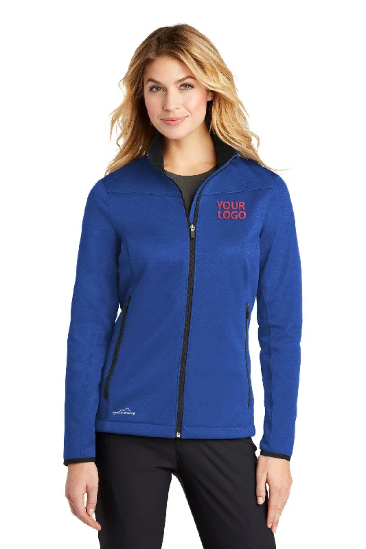 Embroidered Jackets for Detail -Jackets for tropical weather-Eddie Bauer Ladies Weather-Resist Custom Soft Shell Jackets, Cobalt Blue