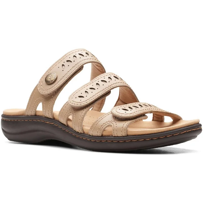 Casual sandals for women with flat soles and classic leather straps for style-Sandals for swimming-Clarks Womens Laurieann Dee Strappy Leather Slide Sandals