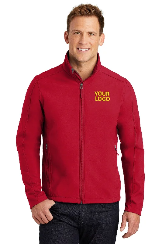 Pink Jackets for Feminine -Jackets for oversized looks-Port Authority Core Soft Shell Customized Jackets, Rich Red