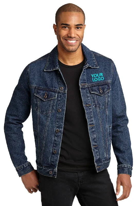 Green Jackets for Nature -Jackets for clubbing-Port Authority Denim Custom Jackets, Denim Blue