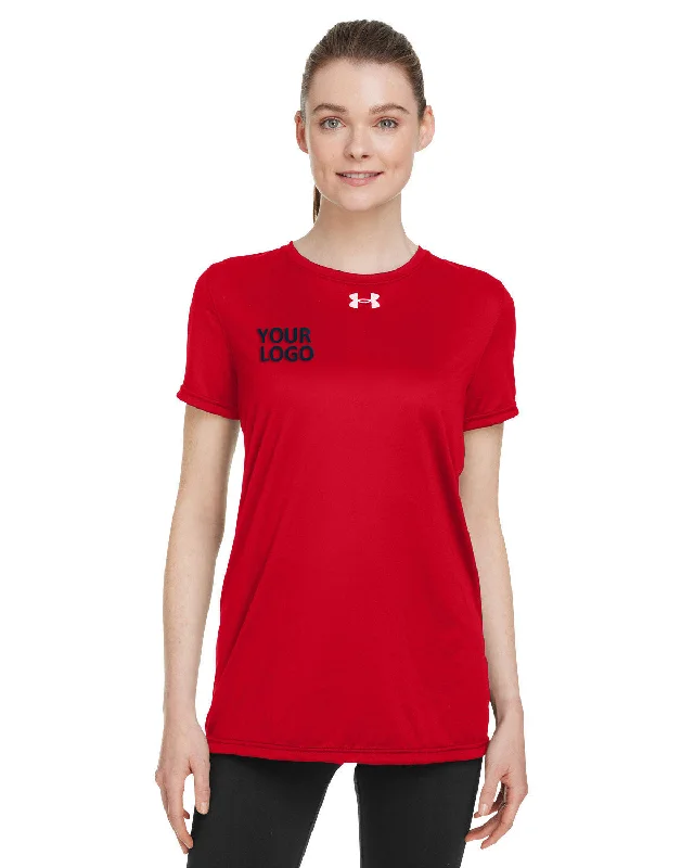 Durable kids’ backpack with spill-proof lining -Under Armour Ladies Tech Branded T-Shirts, Red