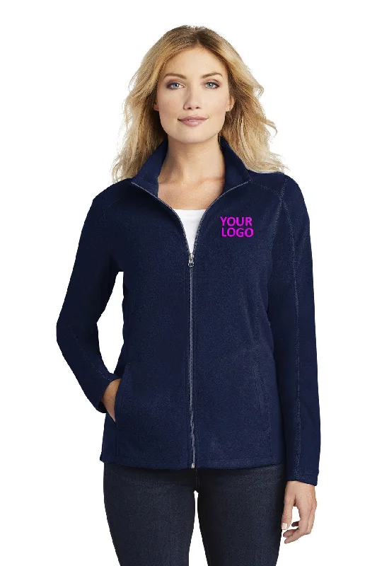 Rhinestone Jackets for Glamour -Jackets for weekend outings-Port Authority Ladies MicroFleece Customized Jackets, True Navy