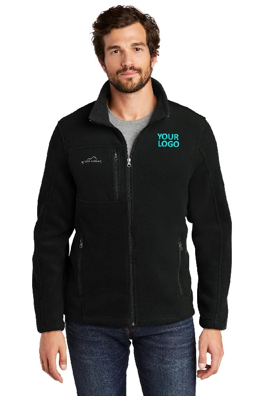 Hooded Jackets for Added Coverage -Jackets for snow-Eddie Bauer Customized Full-Zip Fleece Jackets, Black