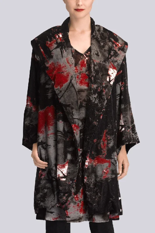 Painted Jackets for Artistic -Jackets for budget shoppers-Printed Velvet Jacket