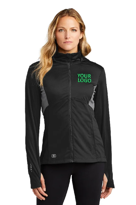 Graduation Jackets for Milestone -Jackets with quilted design-OGIO ENDURANCE Ladies Pivot Customized Soft Shell Jackets, Blacktop