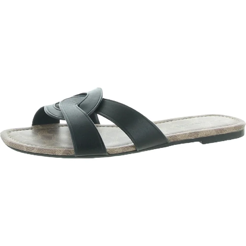 Waterproof sandals for men with durable straps and slip-resistant soles-Sandals for moms-Coach Womens Essie Leather Slip On Flat Sandals