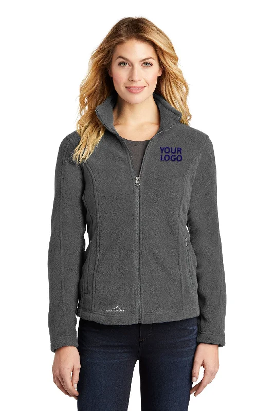 Padded Jackets for Extra Warmth -Jackets for work-Eddie Bauer Ladies Customized Full-Zip Fleece Jackets, Grey Steel