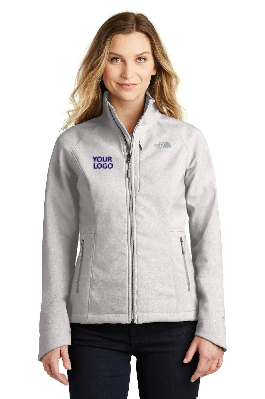 Logo Printed Jackets for Branding -Jackets for sustainable fashion-North Face Ladies Apex Barrier Soft Shell Jacket TNF Light Grey Heather