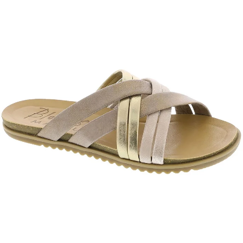 Stylish sandals for women with unique buckle details and flat design-Sandals with metallic finish-Blowfish Womens MALIBU MAJIE Metallic Round toe Flatform Sandals