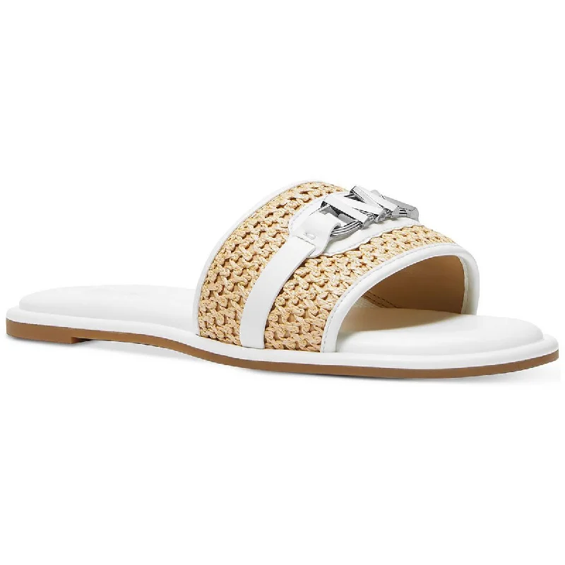 Casual sandals for women with flat soles and classic leather straps for style-Sandals with wedge heels-MICHAEL Michael Kors Womens EMBER SLIDE Slip On Casual Slide Sandals