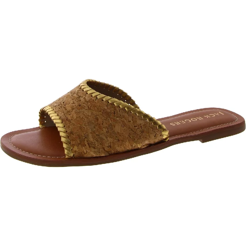 Casual sandals for women with flat soles and comfortable fit for everyday wear-Sandals with buckle closure-Jack Rogers Womens Cork Slip-On Slide Sandals