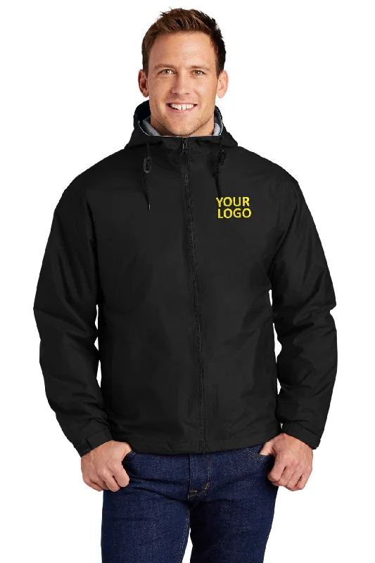 Beige Jackets for Neutral -Jackets for trendy looks-Port Authority Customized Team Jackets, Black/Light Oxford