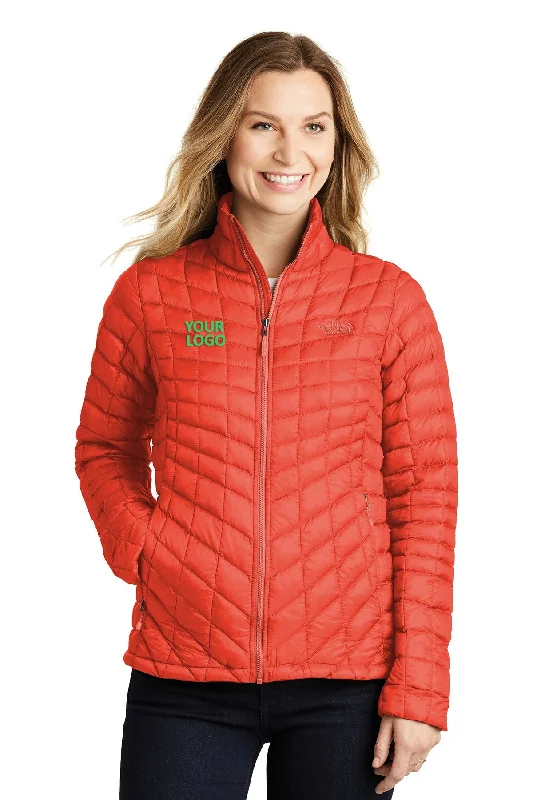 Cocktail Jackets for Elegant -Jackets with faux leather-The North Face Ladies ThermoBall Trekker Jacket Fire Brick Red