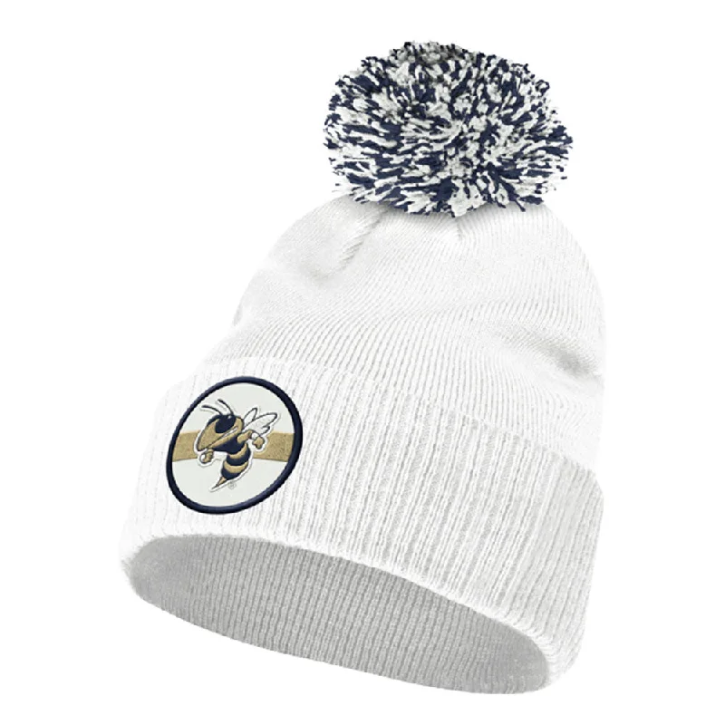 Animal Print Jackets for Fun -Jackets for streetwear-Georgia Tech Yellow Jackets Adidas Stadium Pom Cuffed Knit Hat