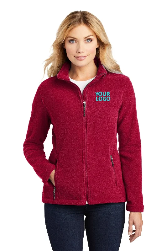 Father's Day Jackets for Present -Jackets with cashmere lining-Port Authority Ladies Value Fleece Customized Jackets, True Red