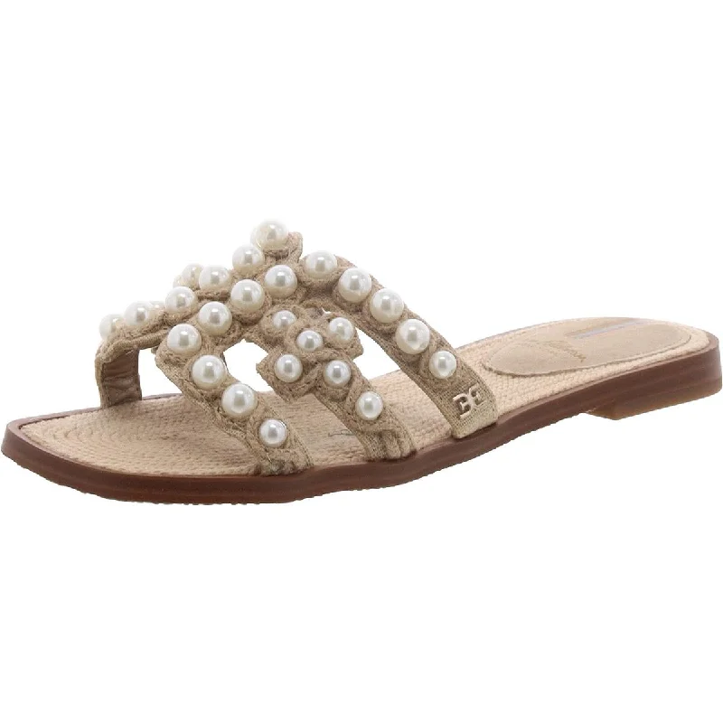 Elegant sandals for women with metallic straps and open-toe design for parties-Sandals with Velcro straps-Sam Edelman Womens Woven Round toe Flatform Sandals