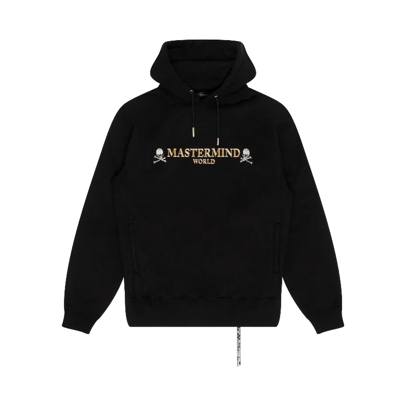 Anti-theft backpack with hidden zipper security -Mastermind Long Sleeve Skull Logo Hoodie in Black