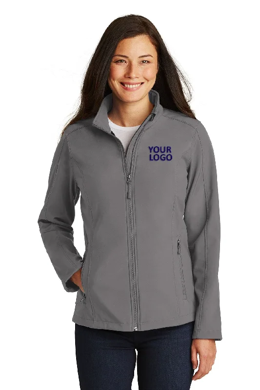 Quilted Jackets for Fashionable -Jackets for travel-Port Authority Ladies Core Soft Shell Customized Jackets, Deep Smoke