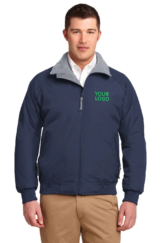 Duffle Jackets for Cozy Style -Jackets with fleece lining-Port Authority Tall Challenger Custom Jackets, True Navy/ Grey Heather