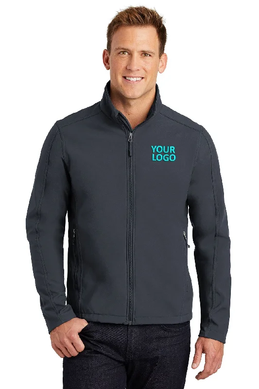 Varsity Jackets for Sporty Vibe -Jackets for loose fit-Port Authority Core Soft Shell Customized Jackets, Battleship Grey