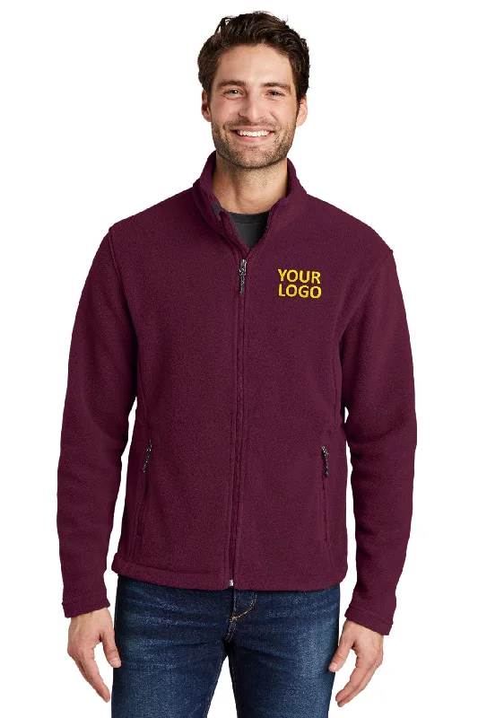 Geometric Jackets for Modern -Jackets for urban fashion-Port Authority Value Fleece Customized Jackets, Maroon