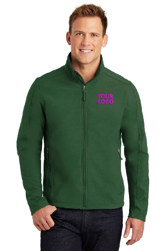 Beige Jackets for Neutral -Jackets for trendy looks-Port Authority Core Soft Shell Customized Jackets, Forest Green