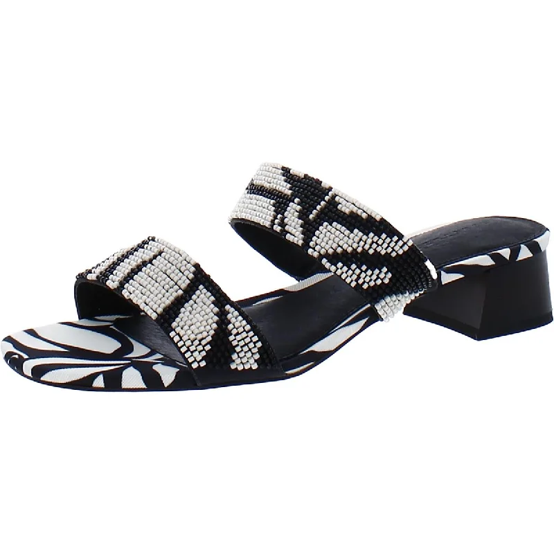 Comfortable sandals for women with elastic straps and lightweight construction for ease-Sandals with neutral tones-Sanctuary Womens Revive Beaded Stretch Slide Sandals