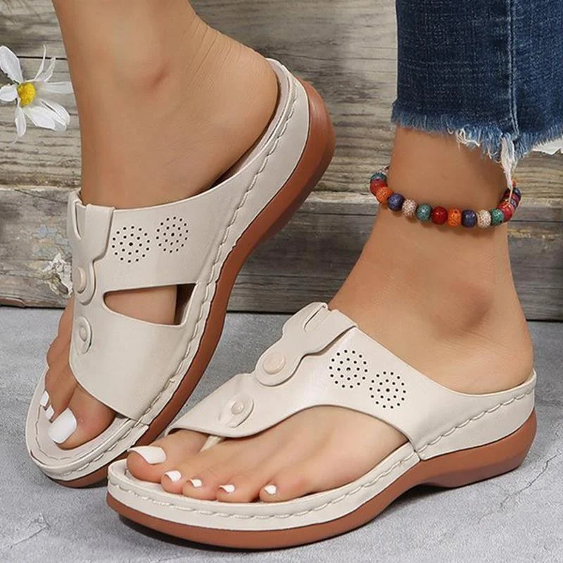 Trendy sandals for women with gladiator-inspired design and flat soles for chic wear-Sandals for resort wear-Summer Low Heel Wedge Sandals