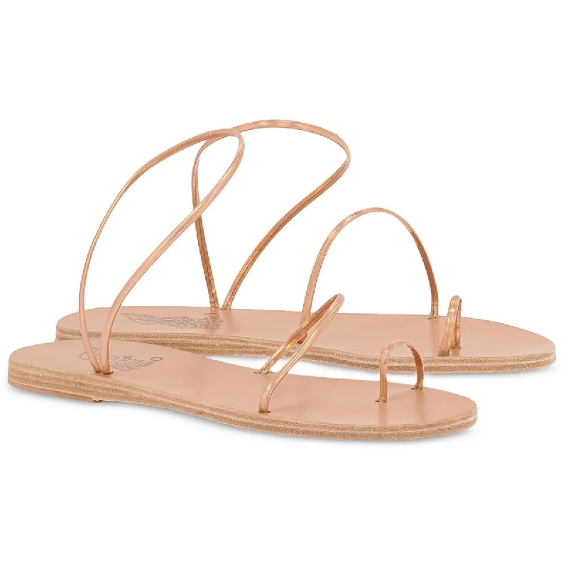 Casual sandals for women with flat soles and adjustable straps for easy wear-Sandals for swimming-Ancient Greek Sandals Womens Chora Iridescent Rame Leather Slide Sandals