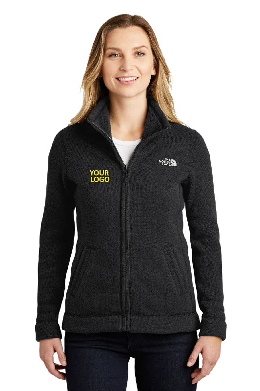 Studded Jackets for Statement -Jackets for business casual-North Face Ladies Sweater Fleece Jacket TNF Black Heather