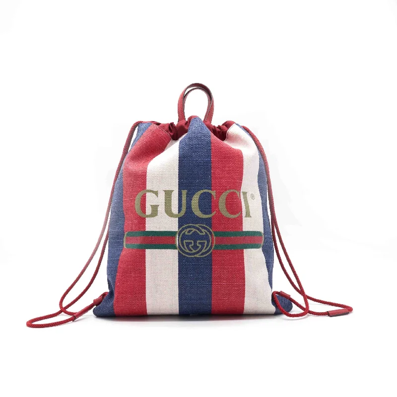 Stylish urban backpack for city lifestyle needs -Gucci Soft GG Supreme Drawstring Backpack