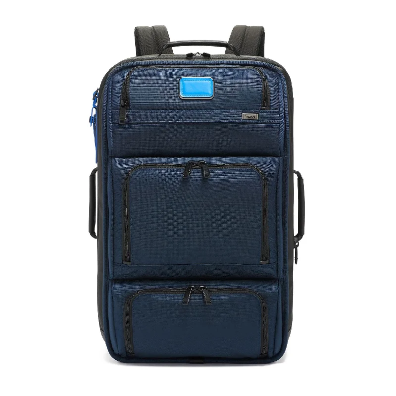 Vintage-inspired backpack with brass buckle details -TUMI Alpha Excursion Backpack Duffel