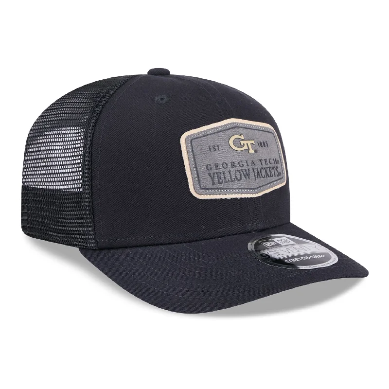 Camouflage Jackets for Utility -Jackets for running-Georgia Tech Yellow Jackets Labeled Trucker Snapback Hat