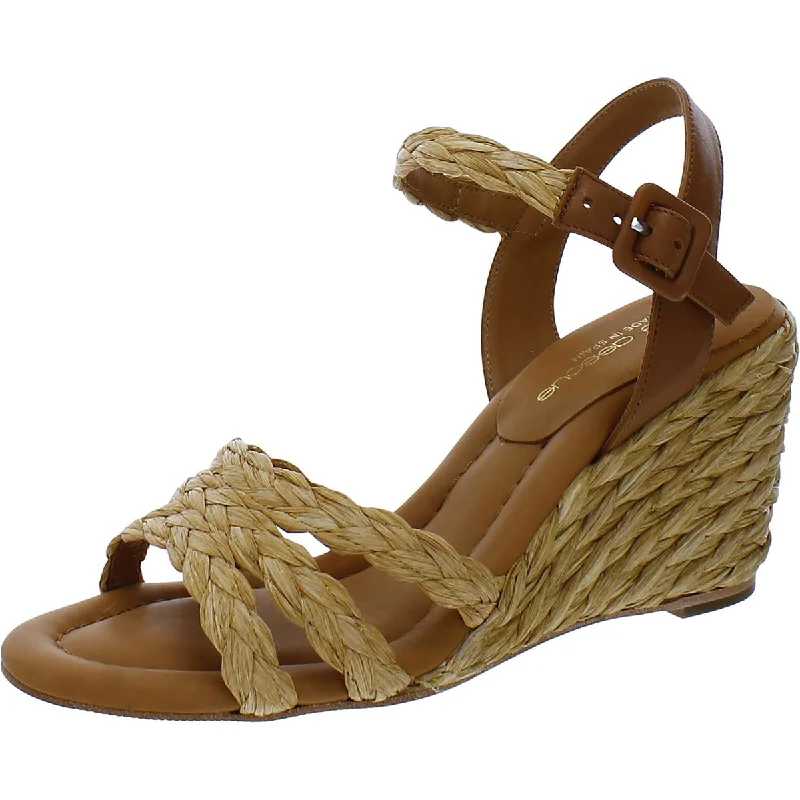 Fashionable sandals for men with woven design and slip-resistant soles for outdoor wear-Sandals with sporty look-André Assous Womens Milena Woven Leather Wedge Sandals