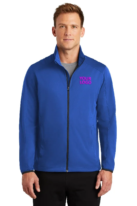 Gym Jackets for Workout -Jackets with belt-Port Authority Active Soft Shell Branded Jackets, True Royal