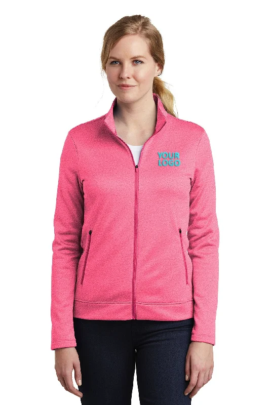 Red Jackets for Statement -Jackets for rock concerts-Nike Ladies ThermaFIT Full-Zip Customized Jackets, Vivid Pink Heather