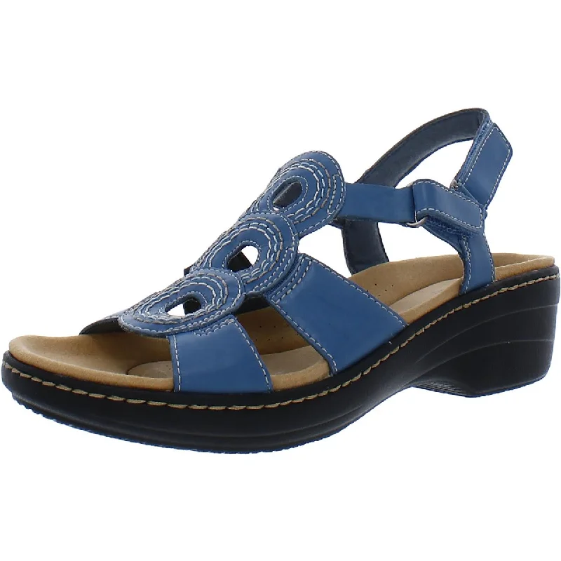 Outdoor sandals for women with cushioned footbed and adjustable straps for support-Sandals for beach-Clarks Womens Merliah Derby Slingbacks Casual Wedge Sandals