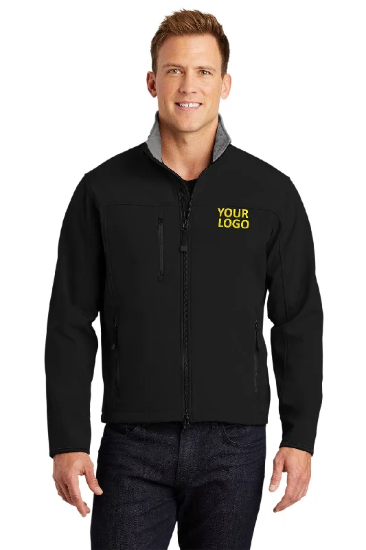 Military Jackets for Tough Look -Jackets for tall men-Port Authority Tall Glacier Customized Soft Shell Jackets, Black/ Chrome