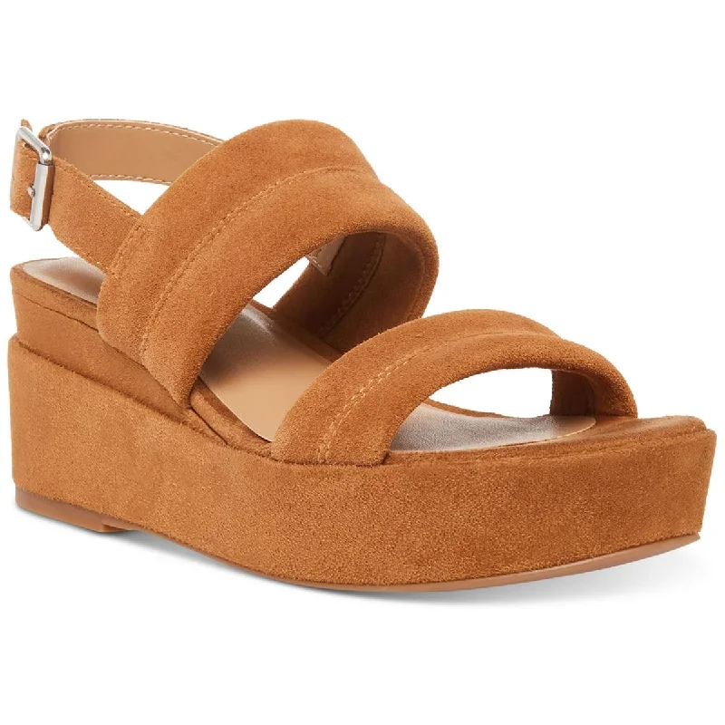 Comfortable sandals for men with elastic straps and cushioned footbed for support-Sandals for beach-DKNY Womens Nuria Suede Ankle Strap Platform Sandals