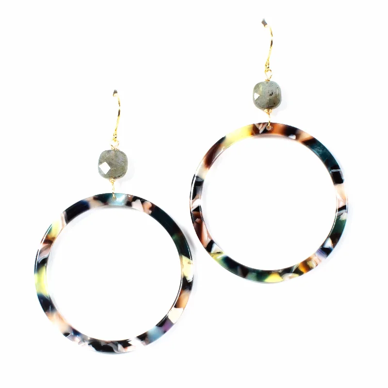 Best hoop earrings with gemstone accents for a colorful and elegant appearance-Hoop earrings for date night-Hoop Acrylic Earrings - Berry