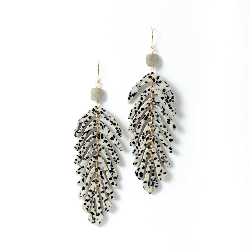 Hoop earrings with rhinestone-studded rims for a glamorous touch-Heavy hoop earrings-Frond Acrylic Earrings (speckled)