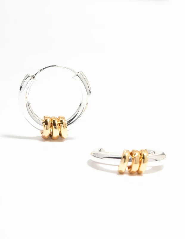 Hoop earrings with abstract wirework for an artistic, unique look-Luxury hoop earrings-Gold & Silver Plated Rings Huggie Earrings