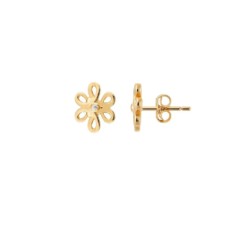 Best hoop earrings with smooth ceramic finishes for a polished, clean style-Hoop earrings for anniversaries-Yellow Gold Flower Studs