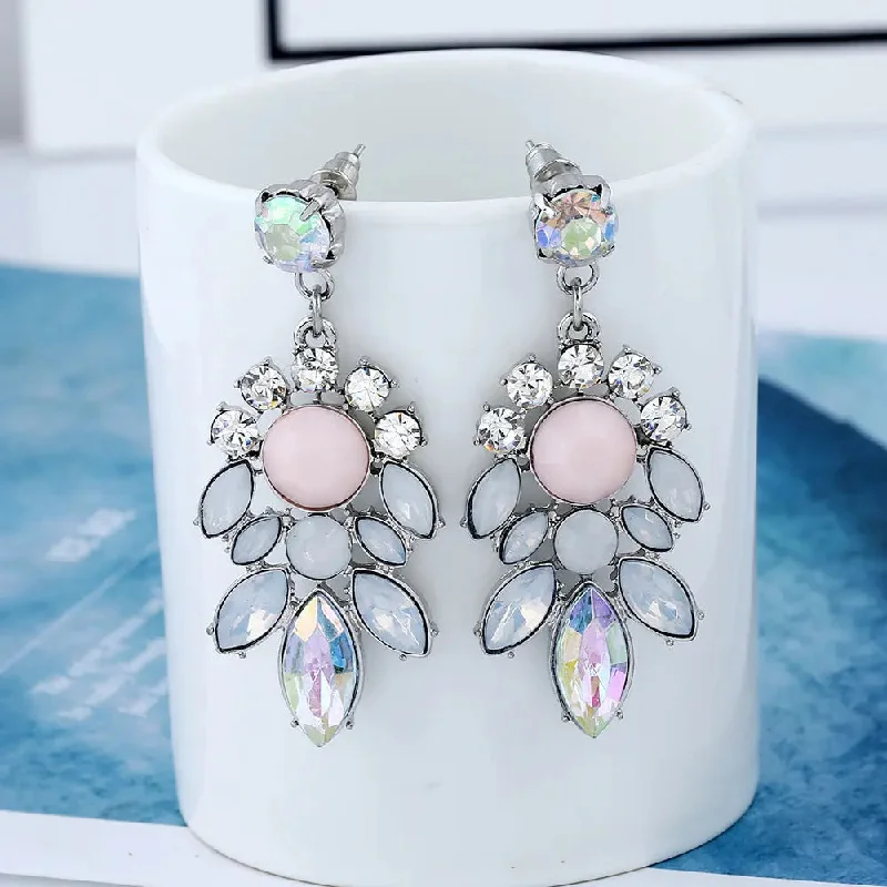 Best hoop earrings with matching bracelets for a coordinated jewelry set-Hoop earrings in resin-LOVCIA Elegant Women's Crystal Geometry Earrings