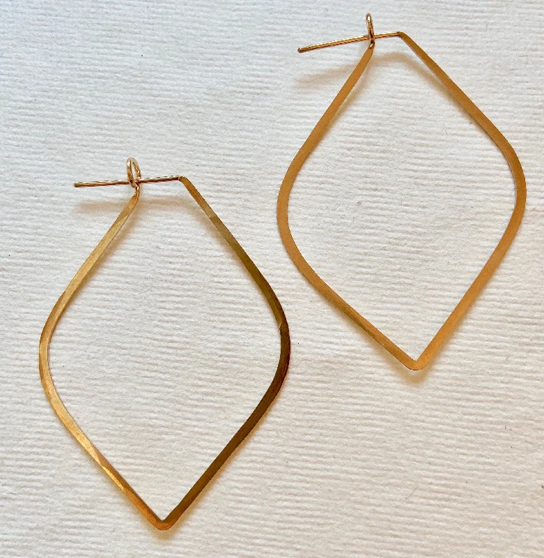 Hoop earrings with luxe velvet finishes for a rich and luxurious touch-Lever-back hoop earrings-Marquis Hoop - Medium