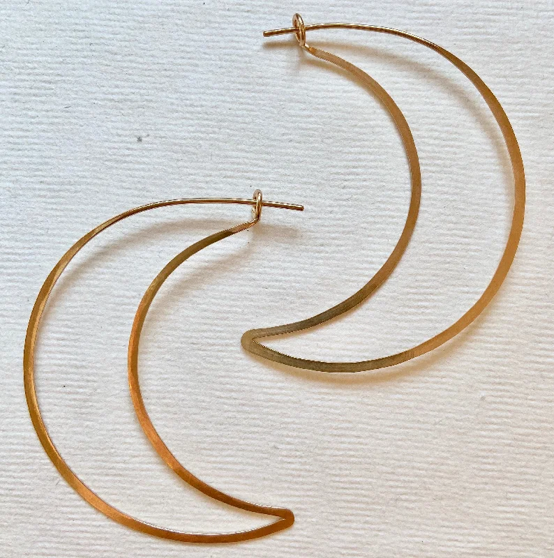 Best hoop earrings with angel wing accents for a spiritual and meaningful design-Hoop earrings set with dangle earrings-Moon Hoop - Large