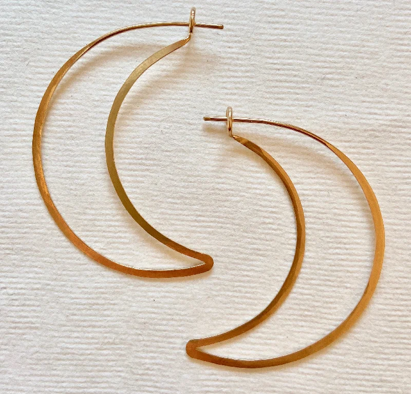 Best hoop earrings with twisted rope designs for a nautical-inspired style-Hoop earrings in titanium-Moon Hoop - Medium