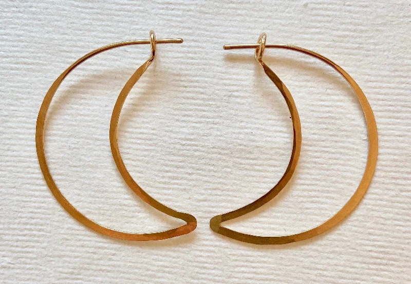 Best hoop earrings with vintage-style detailing for a nostalgic and timeless look-Hoop earrings with bohemian style-Moon Hoop - Small